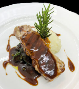 Veal Strip Loin with Madagascar Green Peppercorn and Port Wine Reduction (Photo courtesy of Il Pizzico)